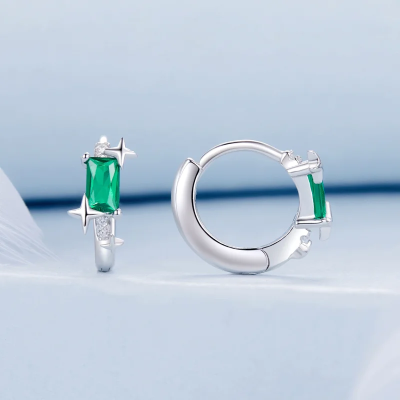 (image for) PANDORA Style Emerald Star Earrings - BSE1036 - View 2
