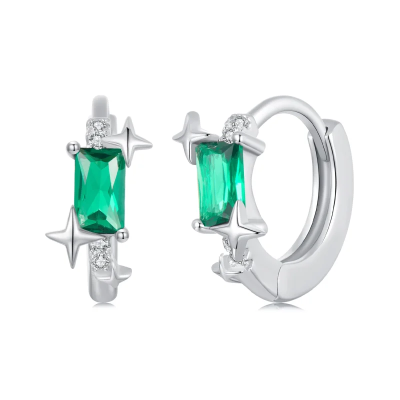 (image for) PANDORA Style Emerald Star Earrings - BSE1036 - Product Image