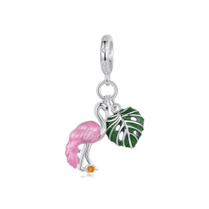 (image for) PANDORA Style Flamingo Tortoise Leaf Dangle - SCC2830