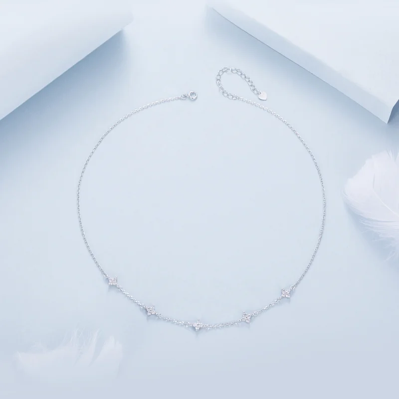 (image for) PANDORA Style Four-leaf clover and star necklace - BSN394 - View 3