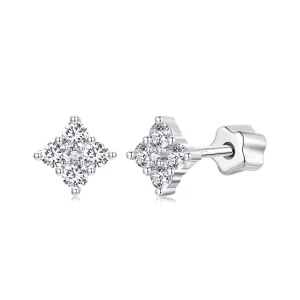 (image for) PANDORA Style Four-leaf clover moissanite earrings (with one certificate) - MSE056