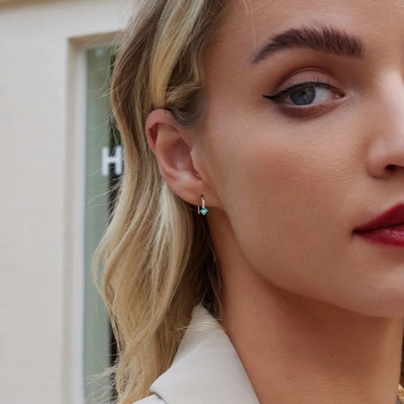 (image for) PANDORA Style Green ear hooks Earrings - BSE1029 - View 7