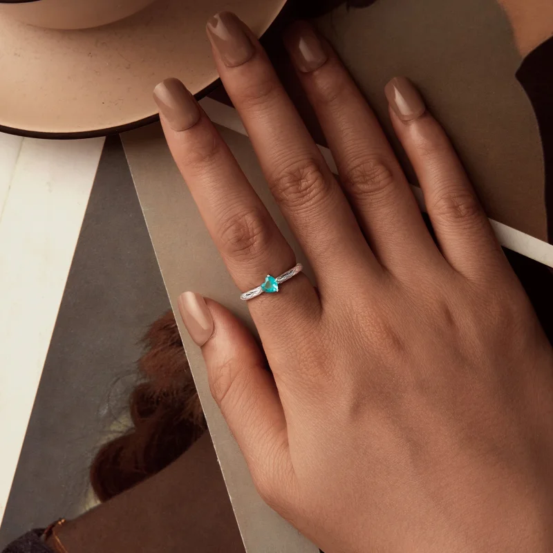 (image for) PANDORA Style Heart diamond pattern ring - BSR563 - View 4