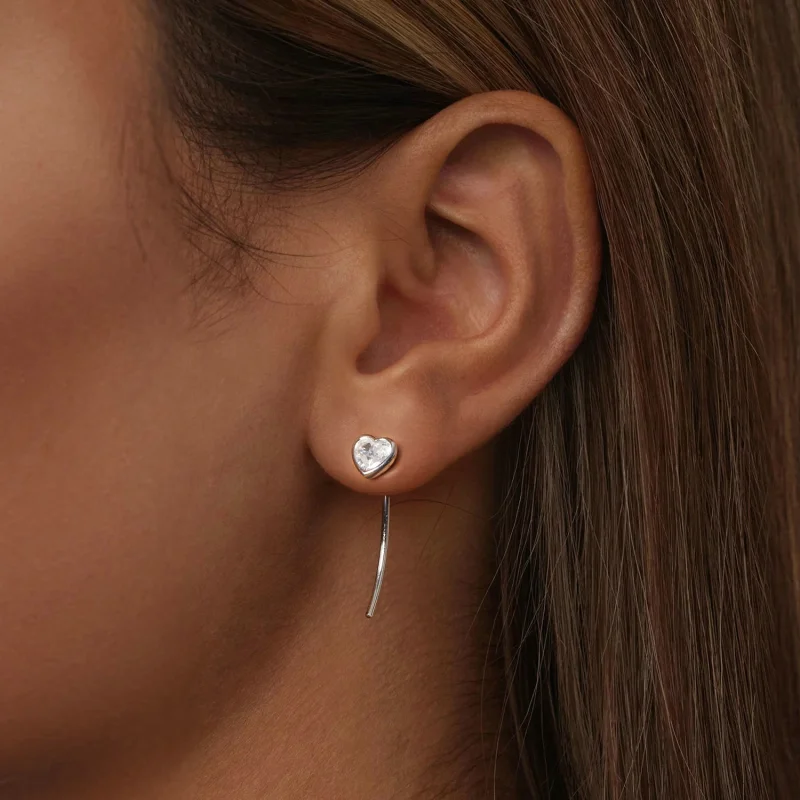 (image for) PANDORA Style Heart earrings - BSE1003 - View 5