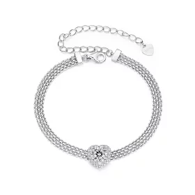 PANDORA Style Heart Moissanite Braided Bracelet (with one certificate) - MSB019