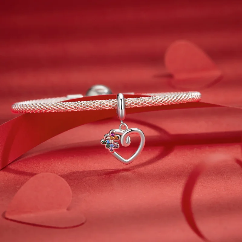 (image for) PANDORA Style Heart puzzle pendant - SCC2774 - View 3