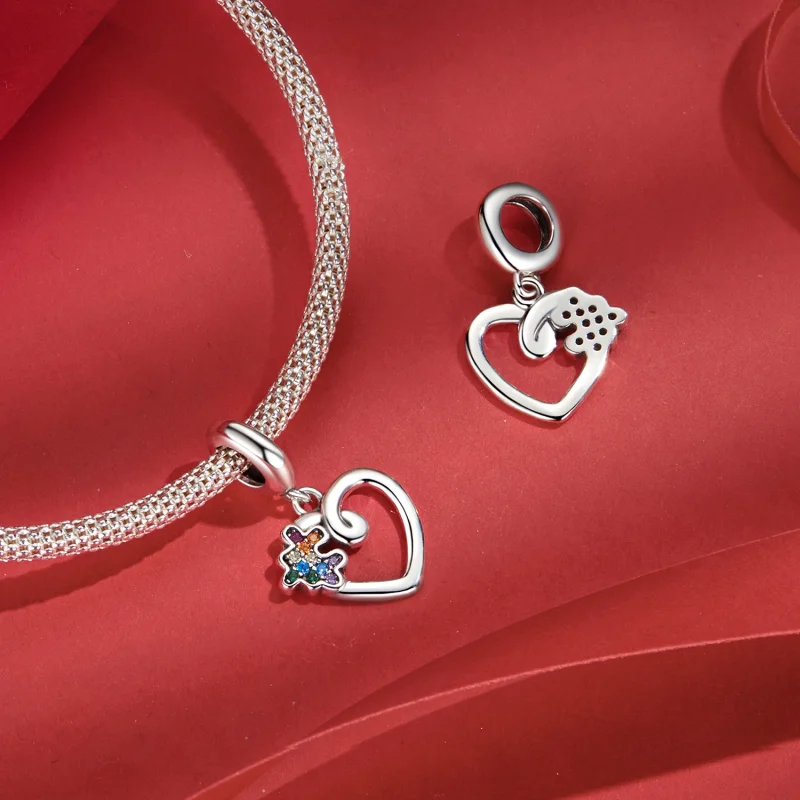 (image for) PANDORA Style Heart puzzle pendant - SCC2774 - View 4