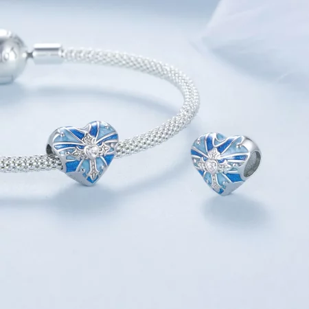 PANDORA Style Heart shaped cross charm - BSC1024