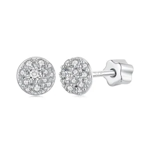(image for) PANDORA Style Hemisphere Moissanite Earrings (with one certificate) - MSE057