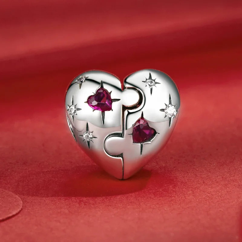 (image for) PANDORA Style Jigsaw heart charm - SCC2775 - View 2