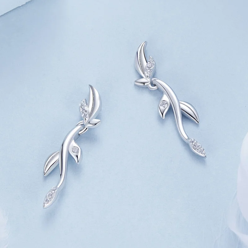 (image for) PANDORA Style Leaf earrings - BSE1025 - View 4