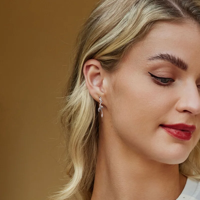 (image for) PANDORA Style Leaf earrings - BSE1025 - View 7