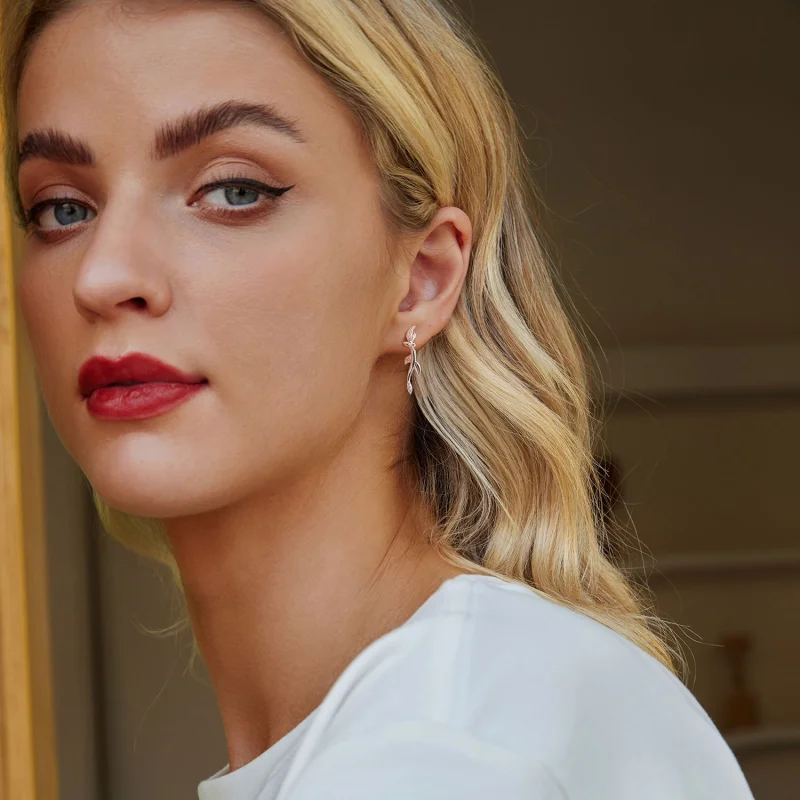 (image for) PANDORA Style Leaf earrings - BSE1025 - View 8