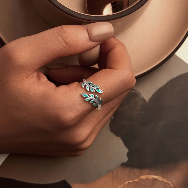 (image for) PANDORA Style Leaf Open Ring - BSR542-E - View 7