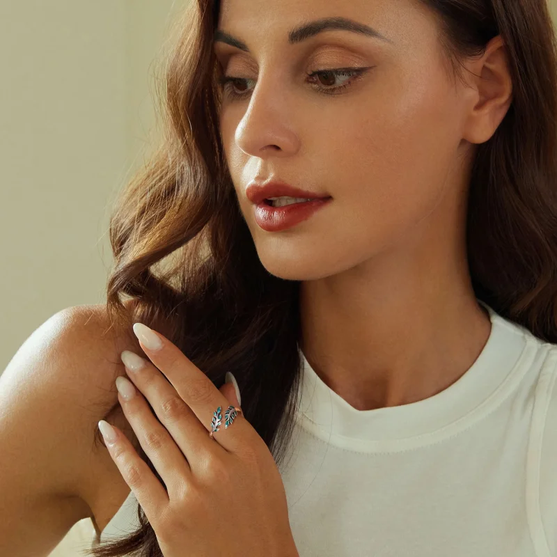 (image for) PANDORA Style Leaf Open Ring - BSR542-E - View 8