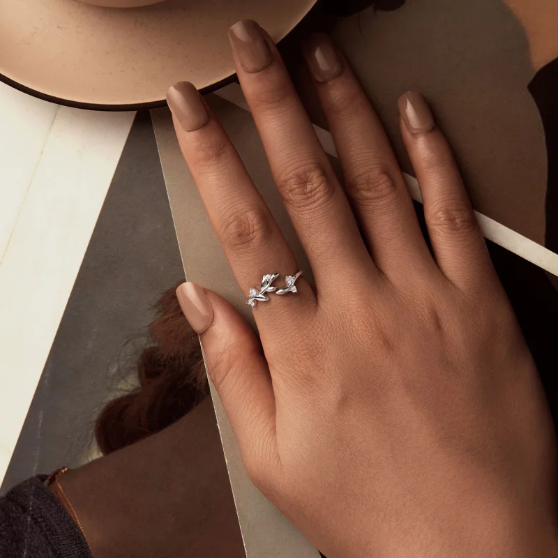 (image for) PANDORA Style Leaf Open Ring - BSR562-E - View 4