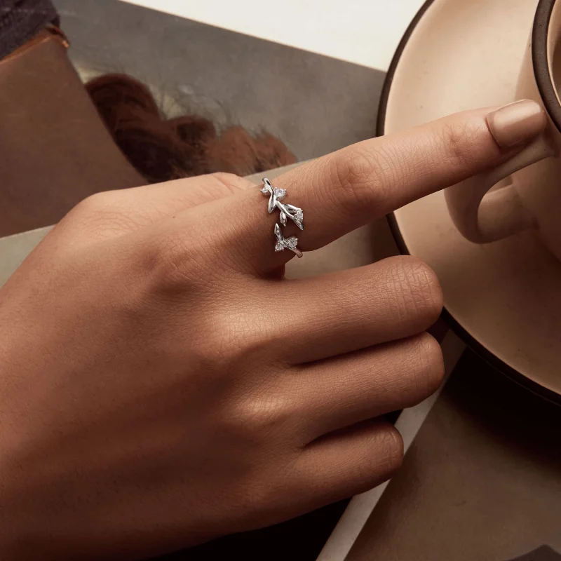 (image for) PANDORA Style Leaf Open Ring - BSR562-E - View 5