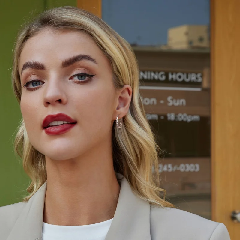 (image for) PANDORA Style Metallic twist earrings - BSE1024-L - View 8