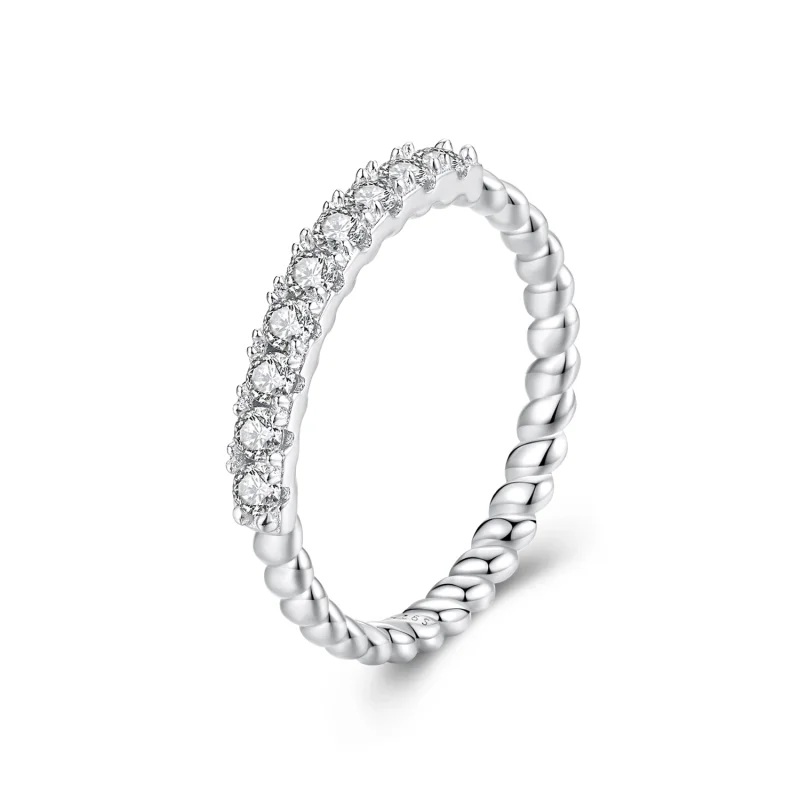 (image for) PANDORA Style Moissanite Textured Ring (One Certificate) - MSR052 - Product Image