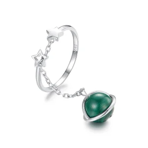 (image for) PANDORA Style Natural malachite Open Ring - SCR1034-E