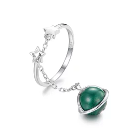 PANDORA Style Natural malachite open ring - SCR1034-E PANDORA Style Natural malachite open ring - SCR1034-E