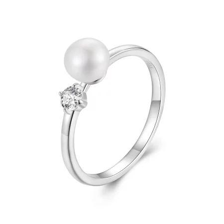 PANDORA Style Natural pearl moissanite ring (with one certificate) - MSR053