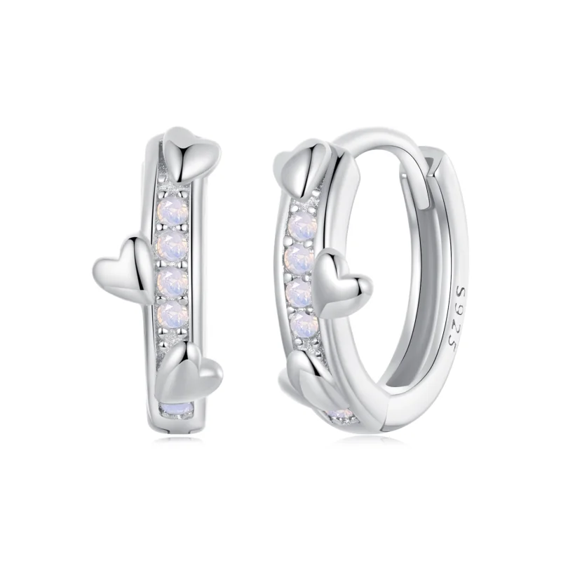 (image for) PANDORA Style Pink Heart Earrings - BSE1018 - Product Image