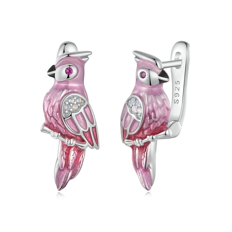 (image for) PANDORA Style Pink Parrot Earrings - BSE1005 - Product Image