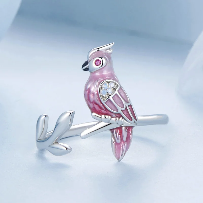 (image for) PANDORA Style Pink Parrot Open Ring - BSR551-E - View 3