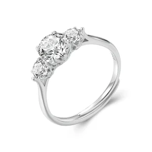 (image for) PANDORA Style Romantic 1ct Moissanite Open Ring (with one certificate) - MSR051-E