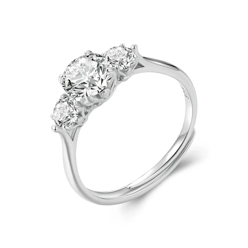 (image for) PANDORA Style Romantic 1ct Moissanite Open Ring (with one certificate) - MSR051-E - Product Image