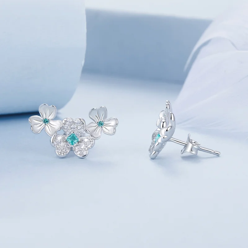 (image for) PANDORA Style Shamrock earrings - BSE1026 - View 4
