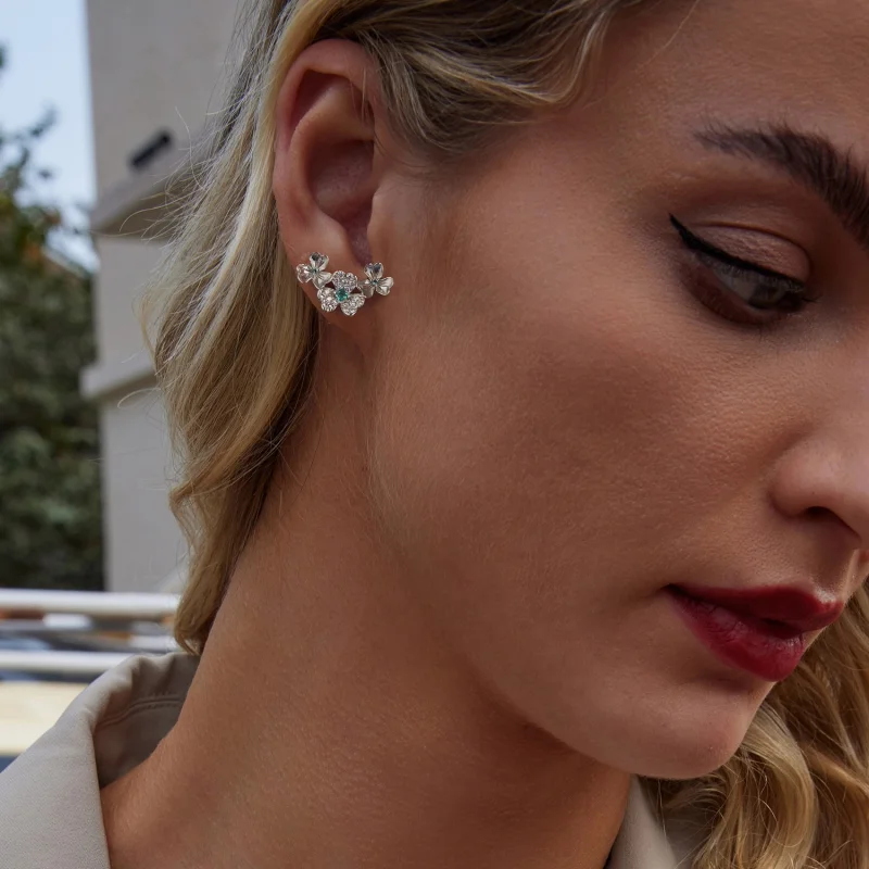 (image for) PANDORA Style Shamrock earrings - BSE1026 - View 7