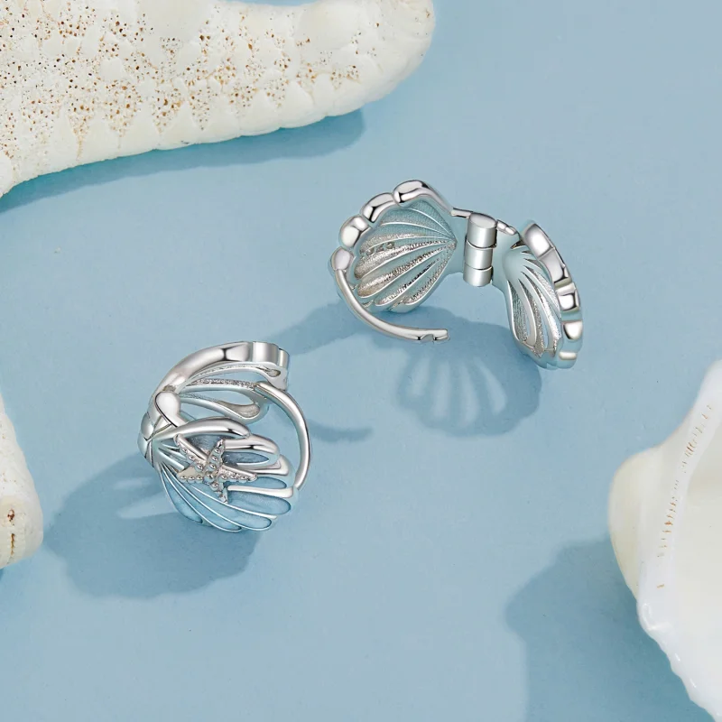 (image for) PANDORA Style Shell earrings - BSE1011 - View 4