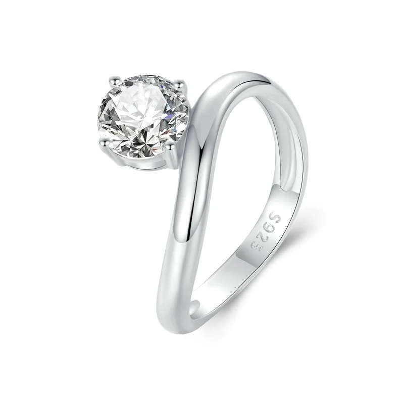 (image for) PANDORA Style Simple 1ct Moissanite ring (with one certificate) - MSR050 - Product Image