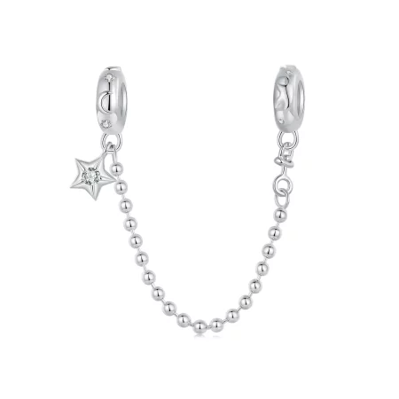PANDORA Style Star and Moon Bead Safety Chain - SCC2840