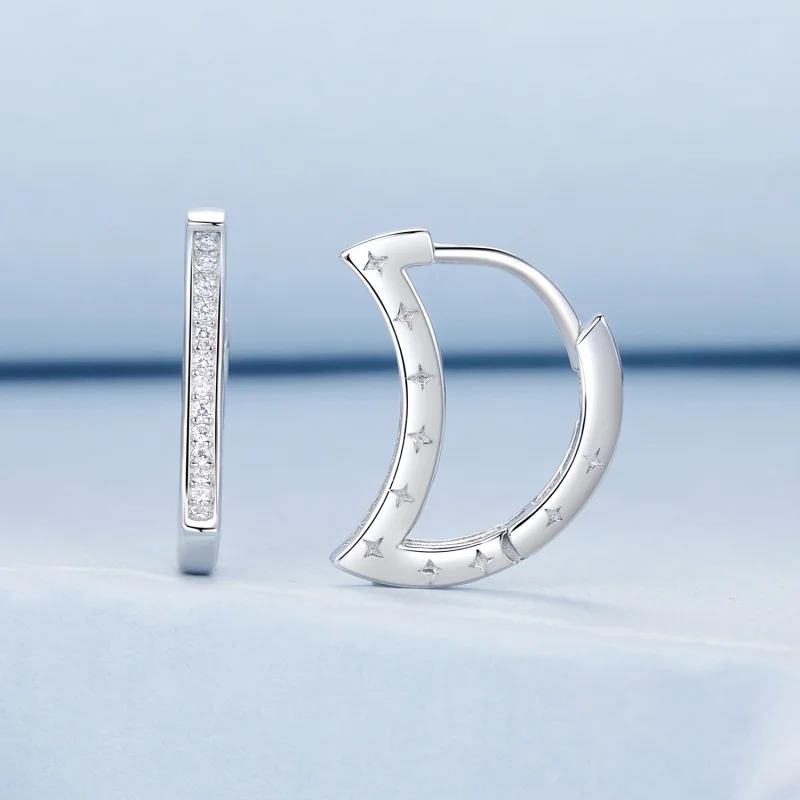 (image for) PANDORA Style Star and Moon Earrings - BSE1031 - View 2