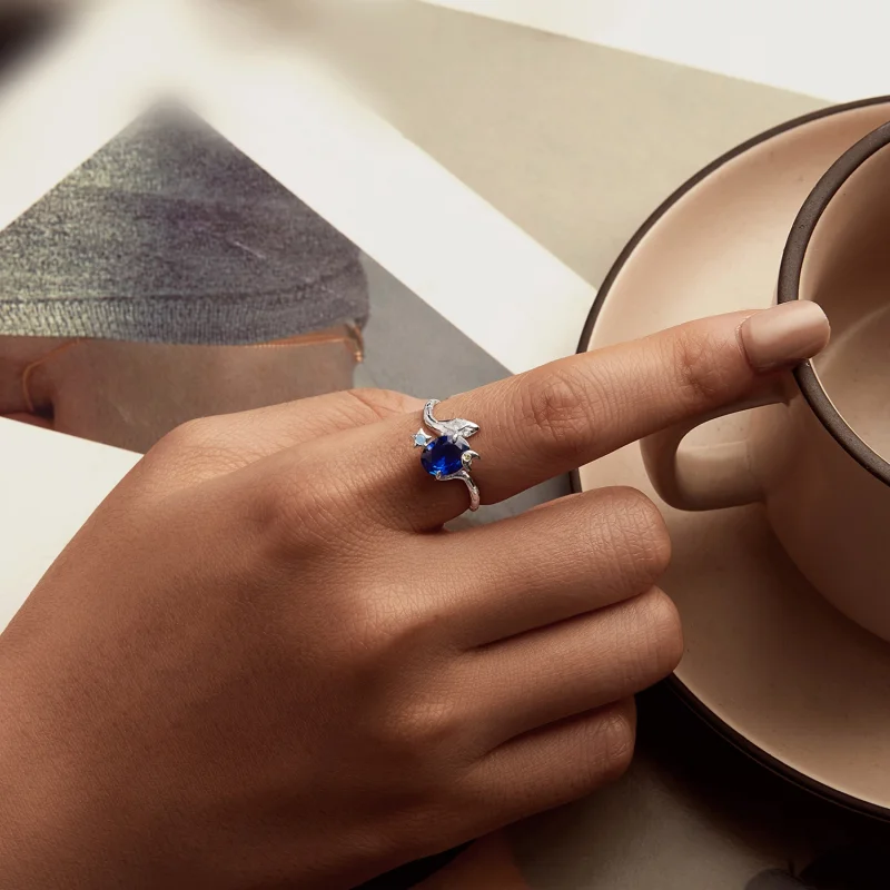 (image for) PANDORA Style Star-Moon Snake Ring - BSR557 - View 5