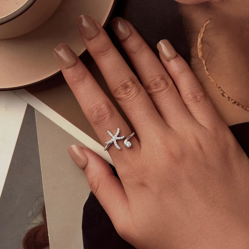 (image for) PANDORA Style Starfish Open Ring - BSR560-E - View 4