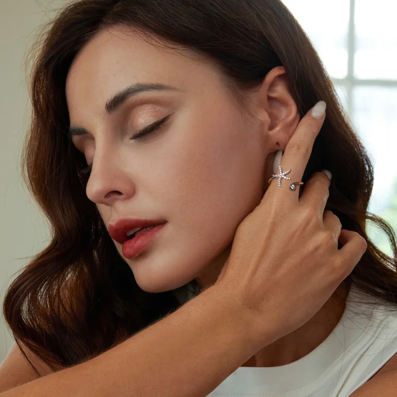 (image for) PANDORA Style Starfish Open Ring - BSR560-E - View 7