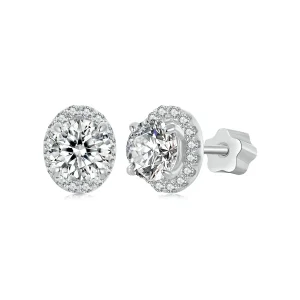 (image for) PANDORA Style Starry Moissanite 0.5ct earrings (two certificates) - MSE054