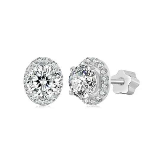 (image for) PANDORA Style Starry Moissanite 0.5ct earrings (two certificates) - MSE054