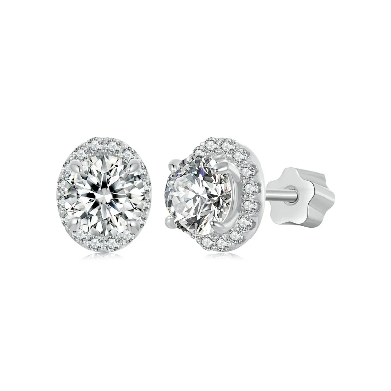(image for) PANDORA Style Starry Moissanite 0.5ct earrings (two certificates) - MSE054 - Product Image