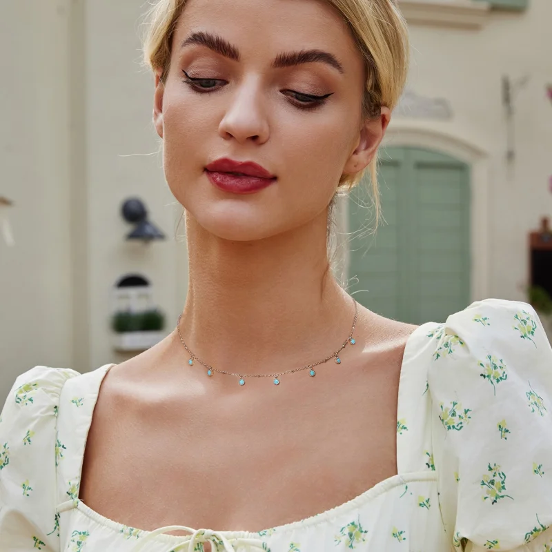 (image for) PANDORA Style Turquoise necklace - BSN388 - View 6