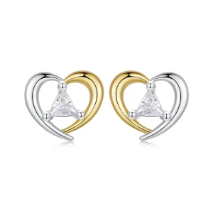 (image for) PANDORA Style Two-tone heart earrings - BSE1027
