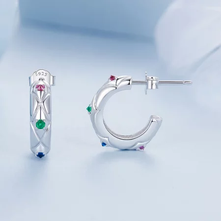 PANDORA Style Vintage diamond pattern earrings - BSE1032