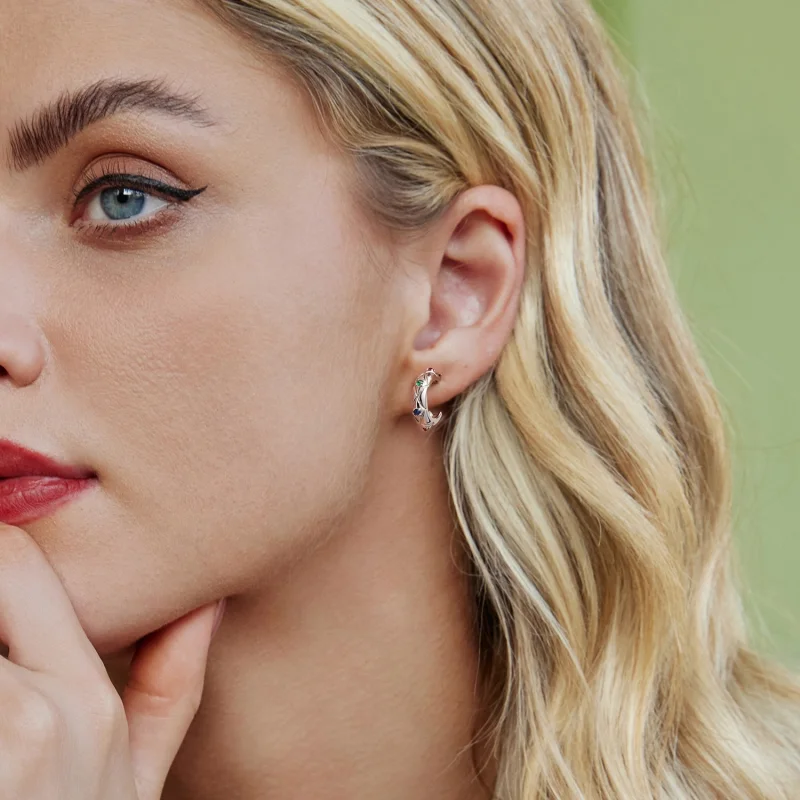 (image for) PANDORA Style Vintage diamond pattern earrings - BSE1032 - View 7