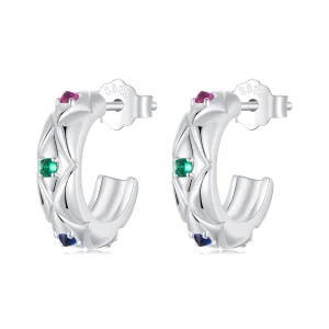 (image for) PANDORA Style Vintage diamond pattern earrings - BSE1032