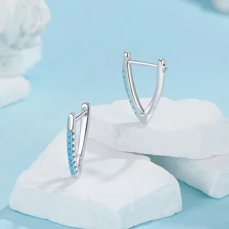 PANDORA Style V-shaped turquoise earrings - BSE1020