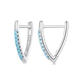 PANDORA Style V-shaped turquoise earrings - BSE1020